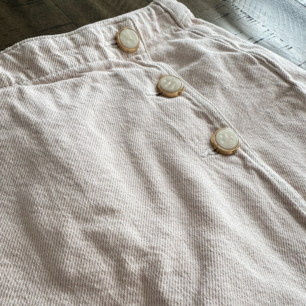 Zara blush pink Textured Skirt/short 100% Cotton - Picture 3 of 8
